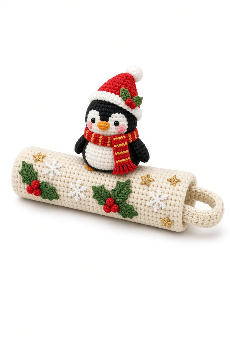 Funda Navideña de Ganchillo Para Asas y Pomos