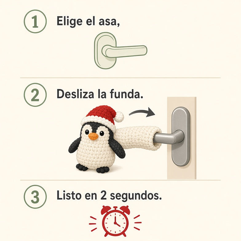 Funda Navideña de Ganchillo Para Asas y Pomos