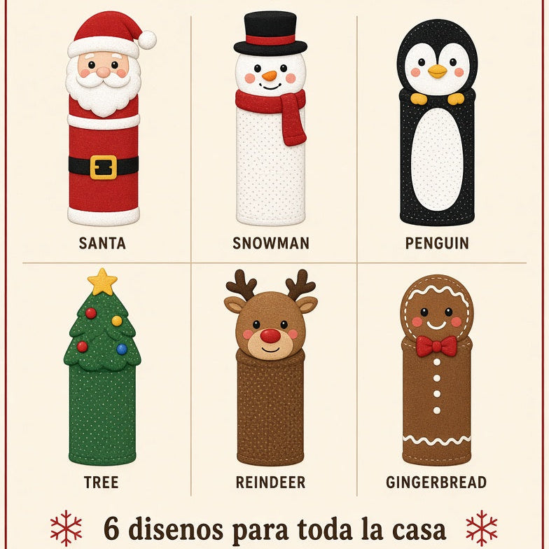 Funda Navideña de Ganchillo Para Asas y Pomos